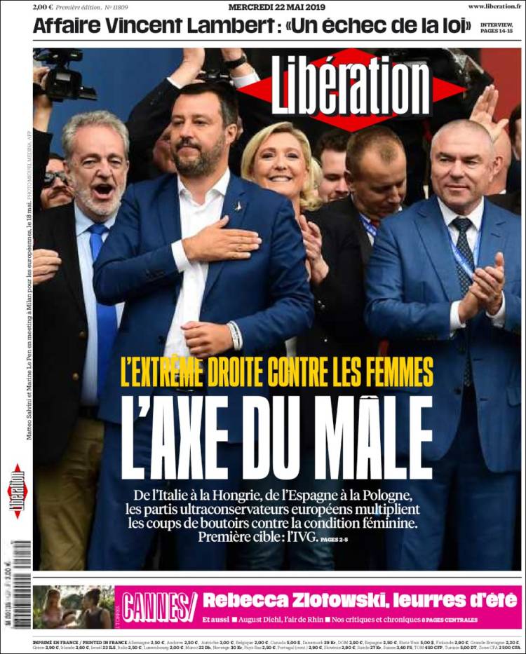 Portada de Libération (Francia)