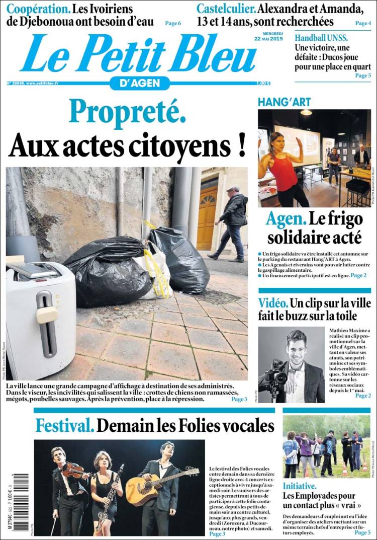 Portada de Le Petit Bleu (France)