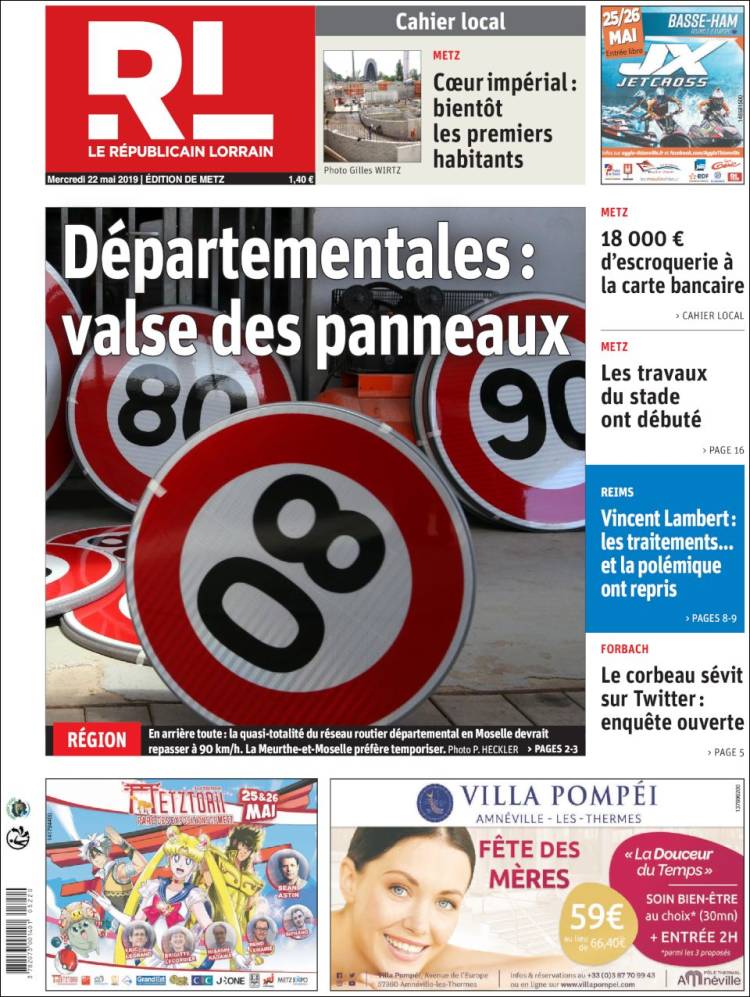 Portada de Le Republicain Lorrain (Francia)