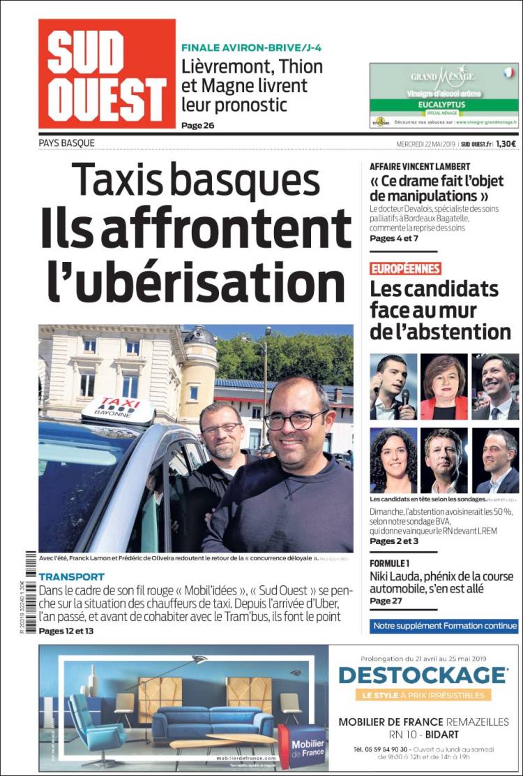 Portada de Sud Ouest (France)