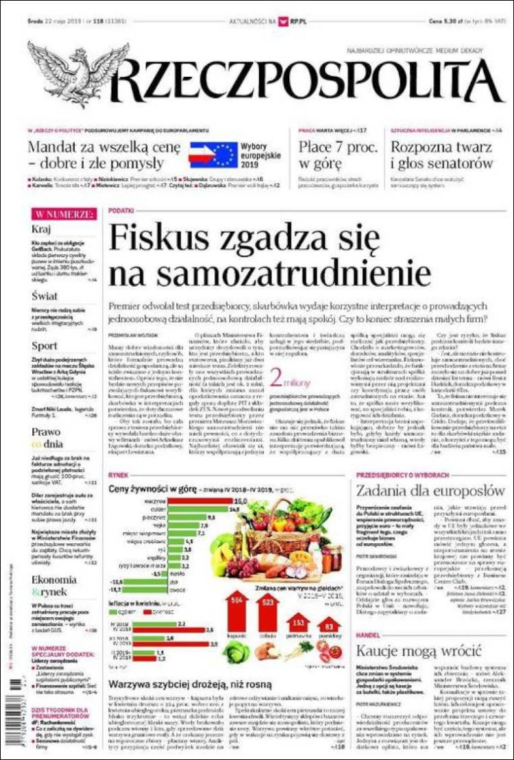 Portada de Rzeczpospolita (Polonia)