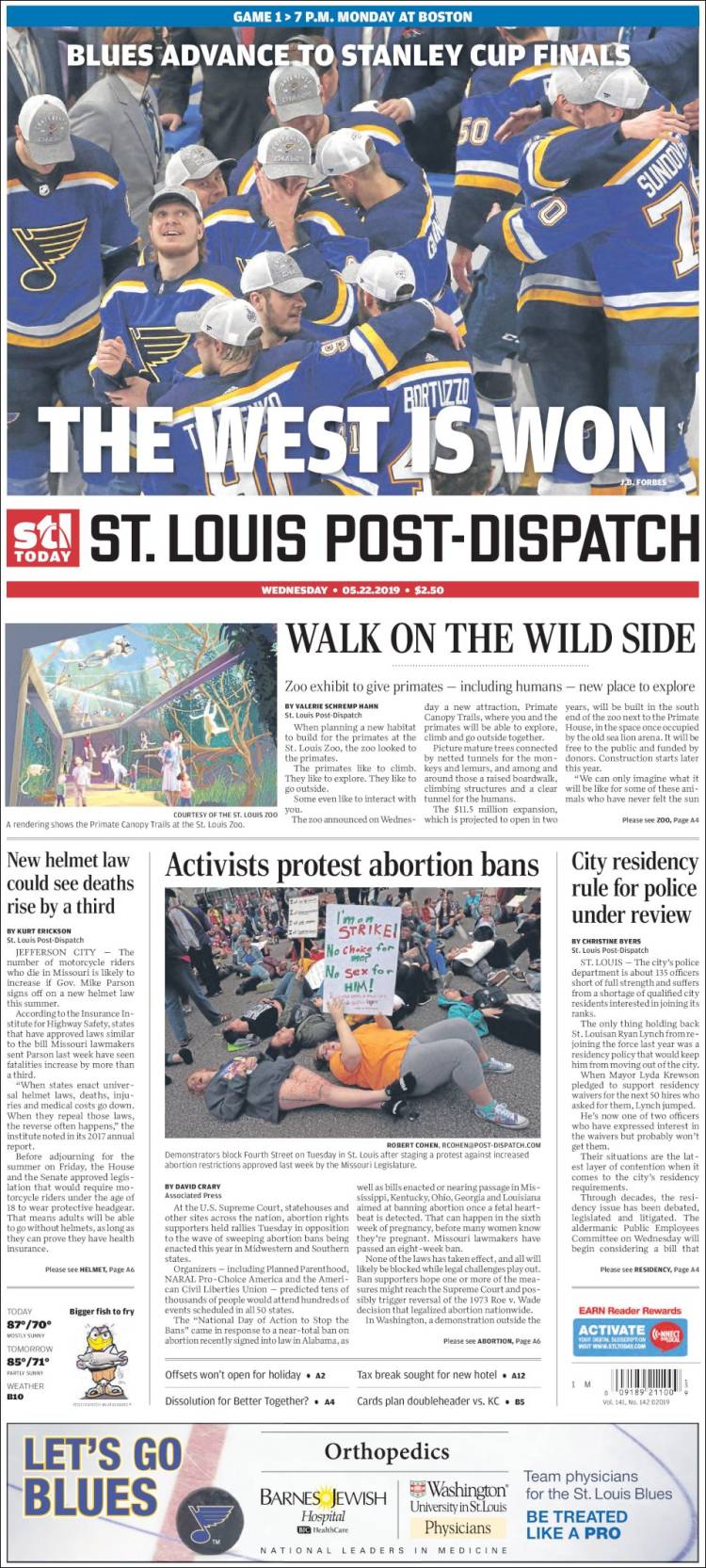 Portada de St. Louis Post-Dispatch (États-Unis)