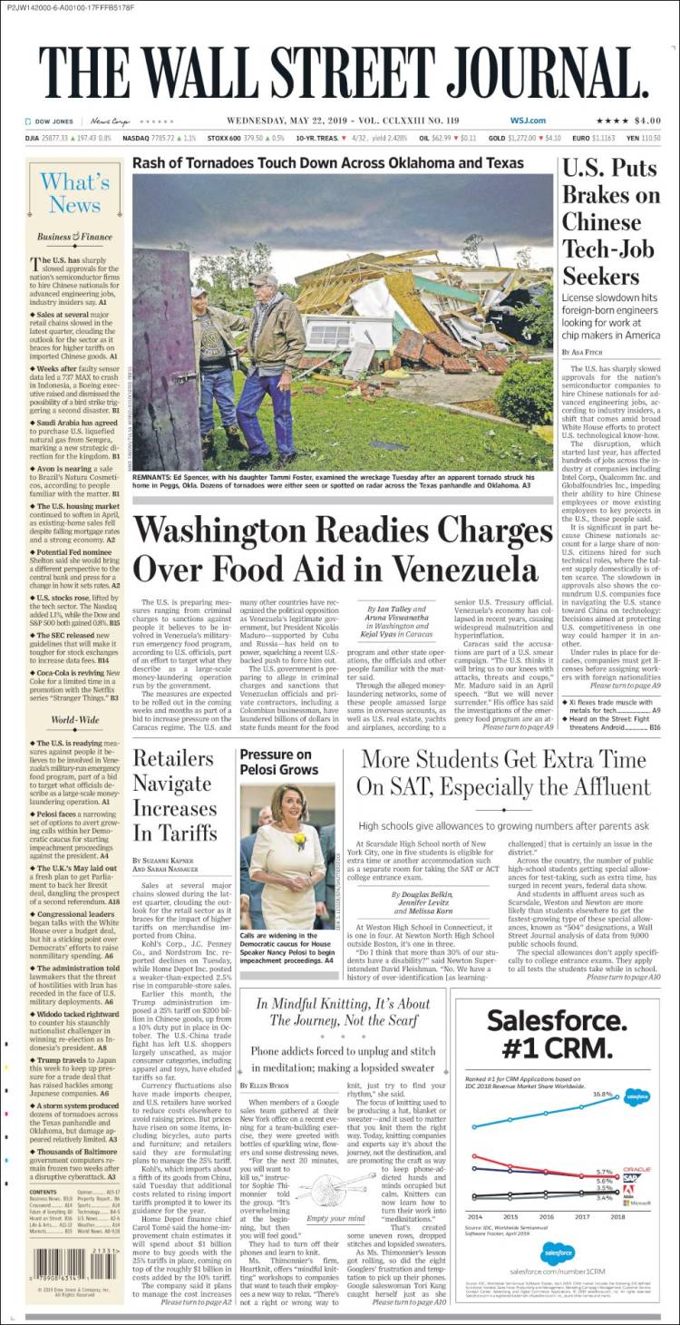 Portada de Wall Street Journal (USA)