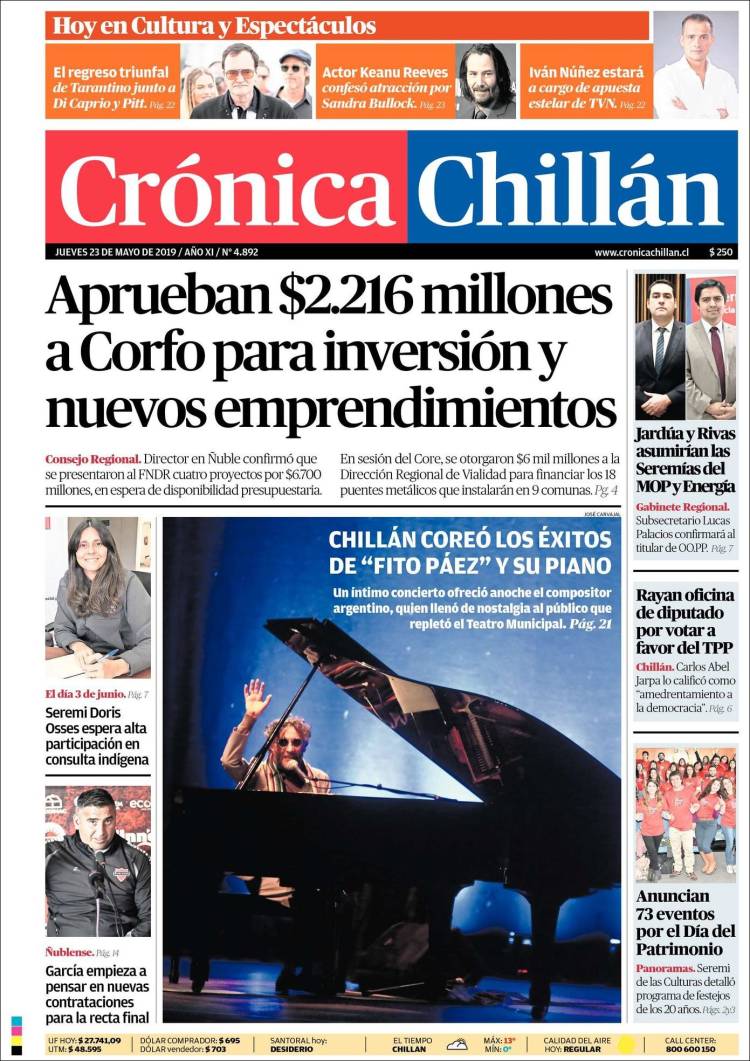 Portada de Crónica Chillán (Chile)