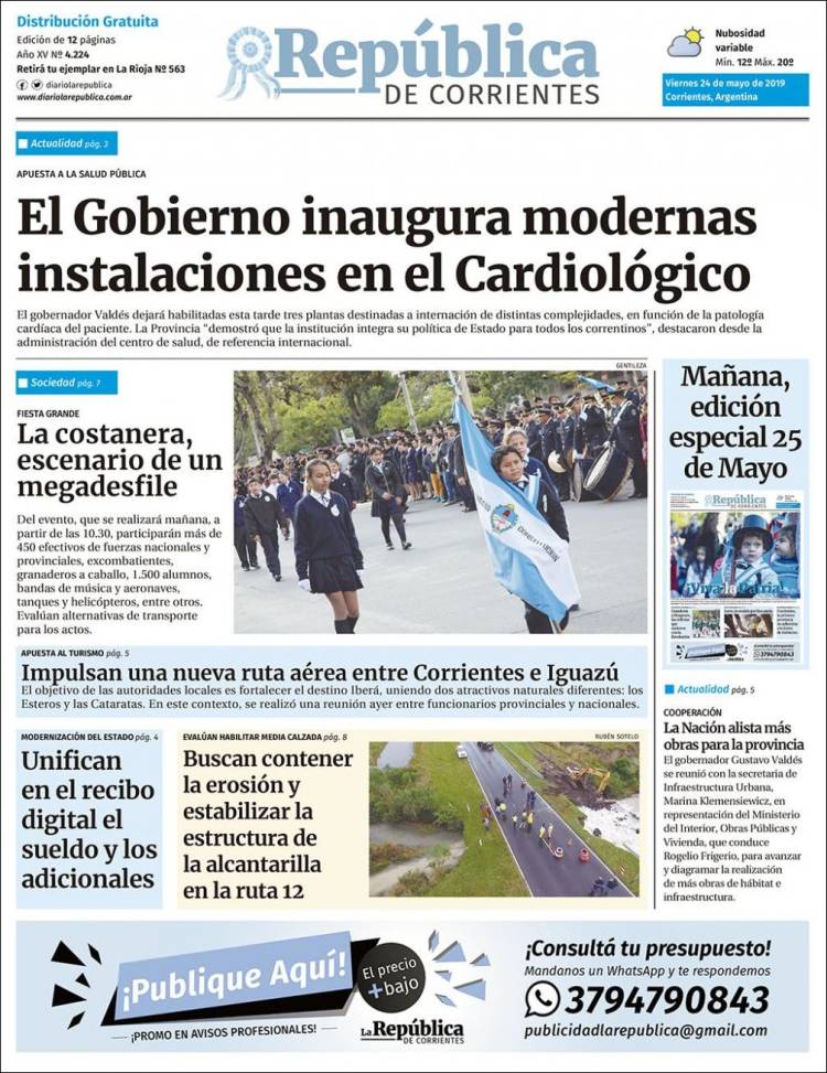 Portada de La República de Corrientes (Argentina)