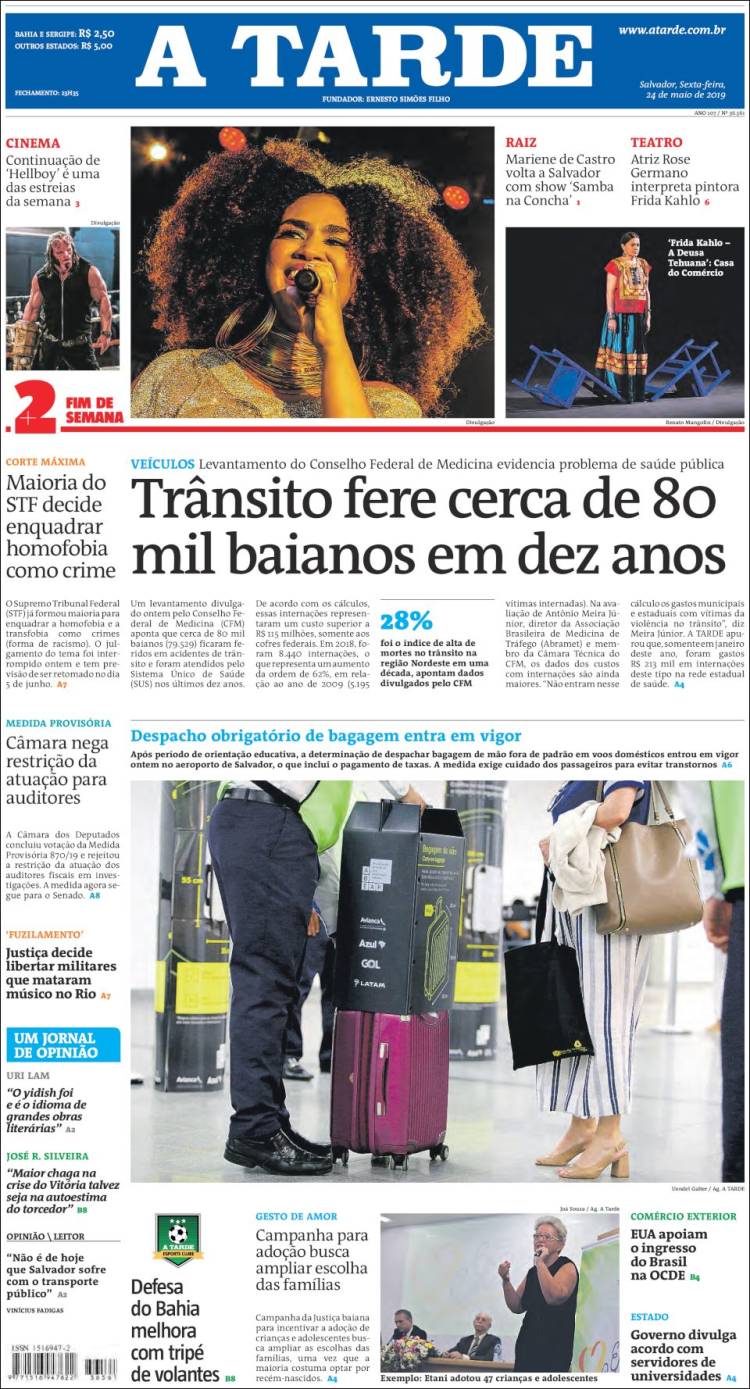 Portada de Diário A Tarde (Brasil)