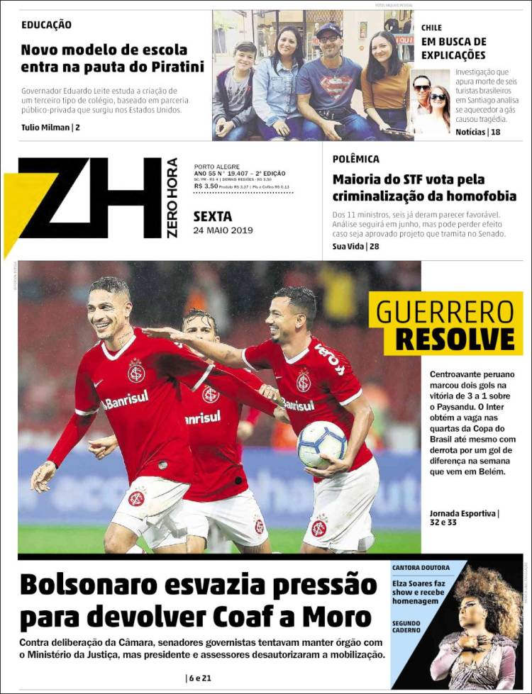 Portada de Zero Hora (Brasil)