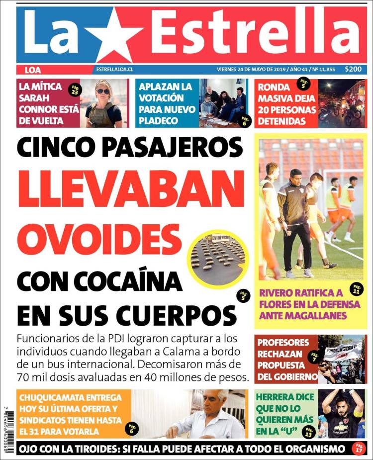 Portada de La Estrella de Loa (Chile)