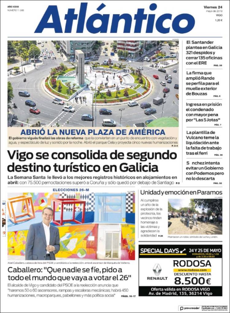 Portada de Atlántico Diario (Spain)