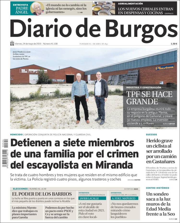 Portada de Diario de Burgos (Spain)