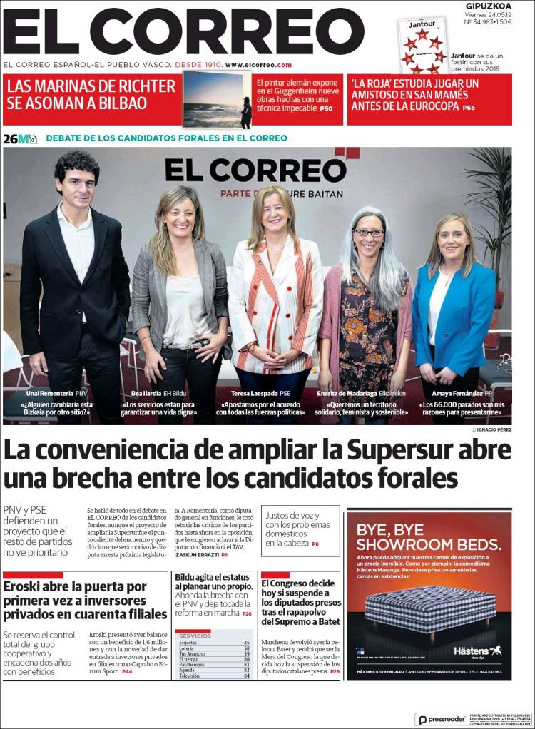 Portada de El Correo - Guipuzcoa (Spain)