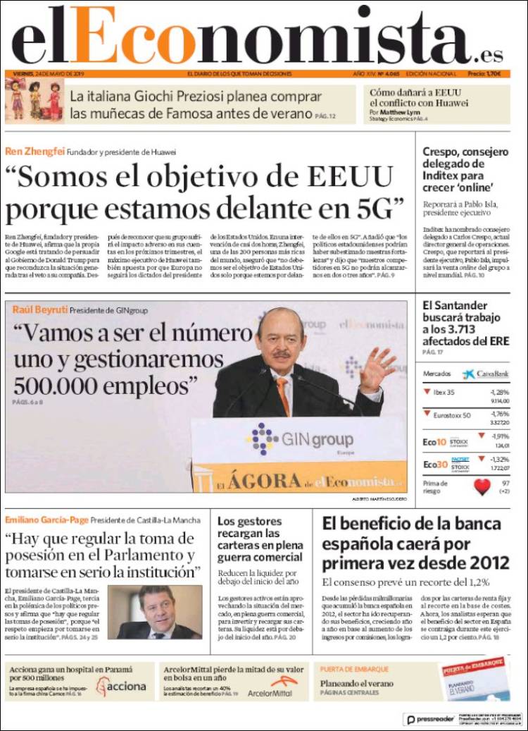 Portada de El Economista (Espa&ntilde;a)