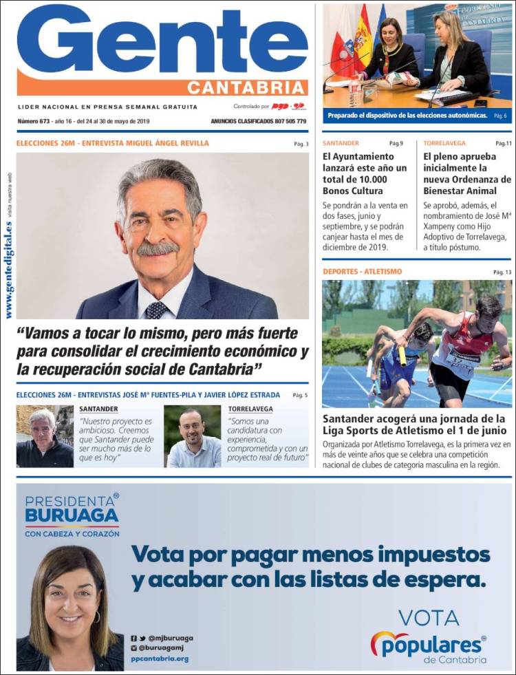 Portada de Gente en Santander (España)