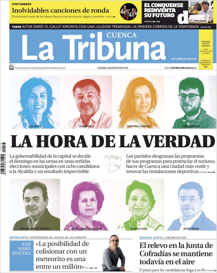 Portada de La Tribuna de Cuenca (España)