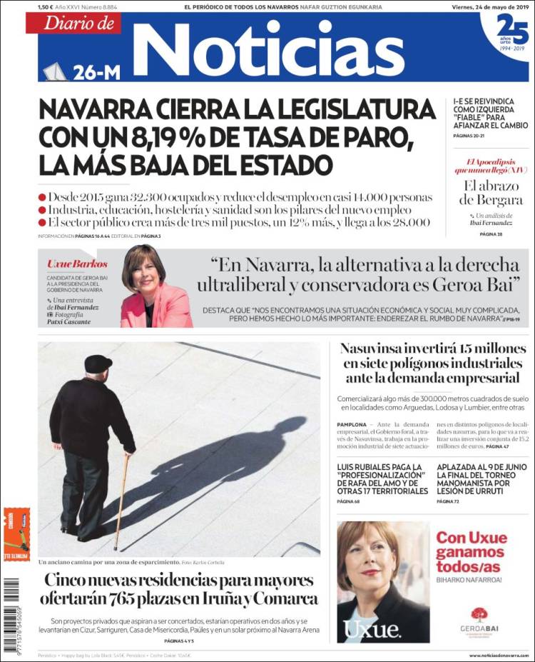 Portada de Noticias de Navarra (España)