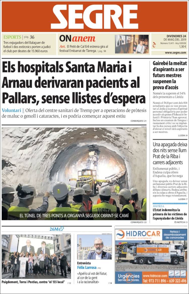 Portada de Segre (Spain)