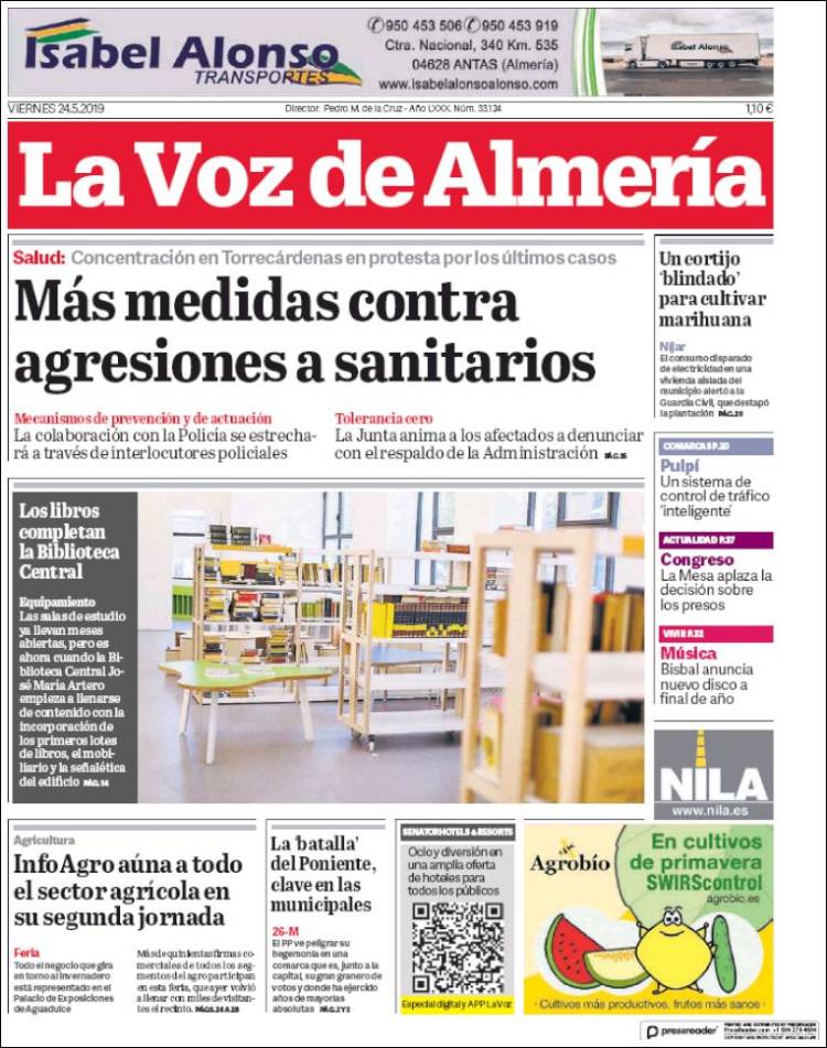 Portada de La Voz de Almería (España)