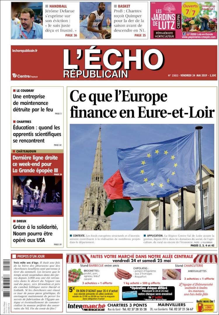 Portada de L'Echo Républicain (Francia)