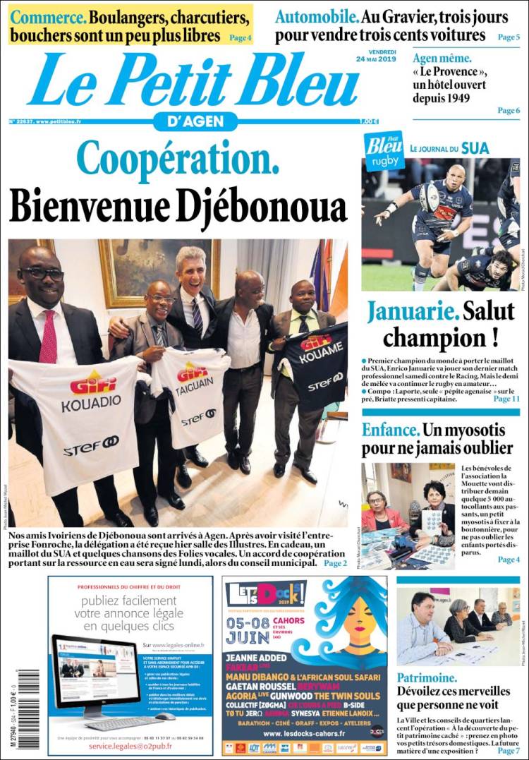 Portada de Le Petit Bleu (Francia)