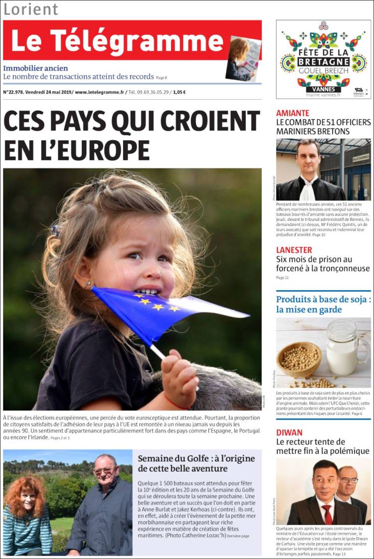 Portada de Télégramme (Francia)