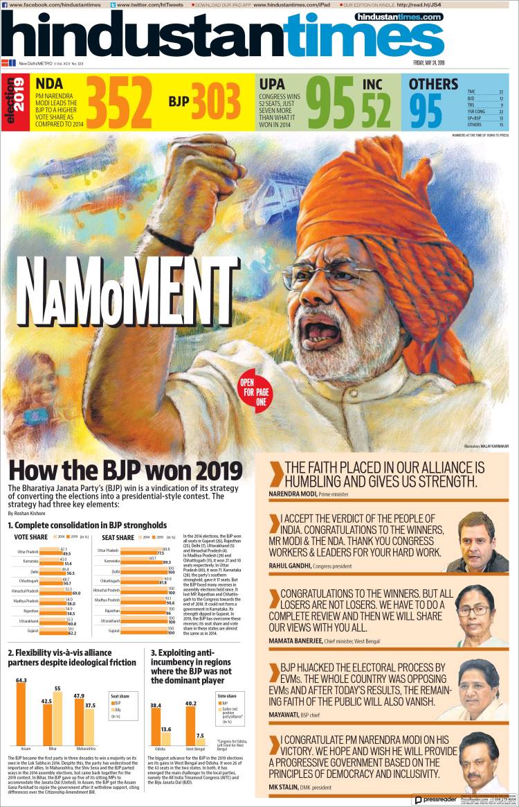 Portada de Hindustan Times (India)