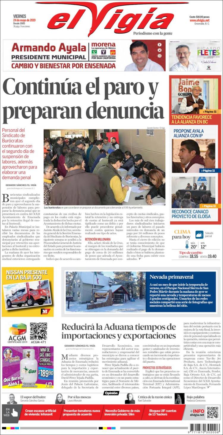 Portada de El Vigía (M&eacute;xico)