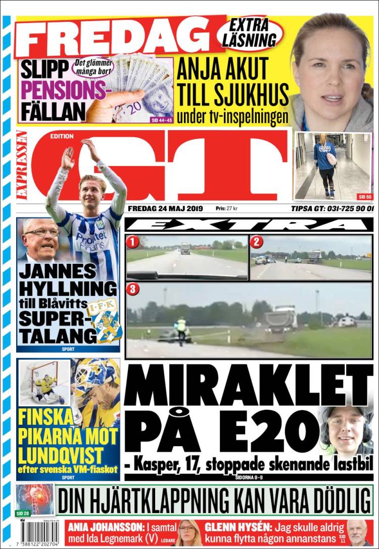 Portada de Göteborgstidningen (Suecia)