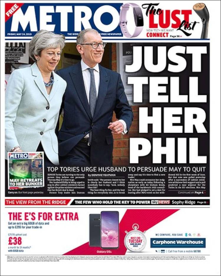 Portada de Metro (Reino Unido)