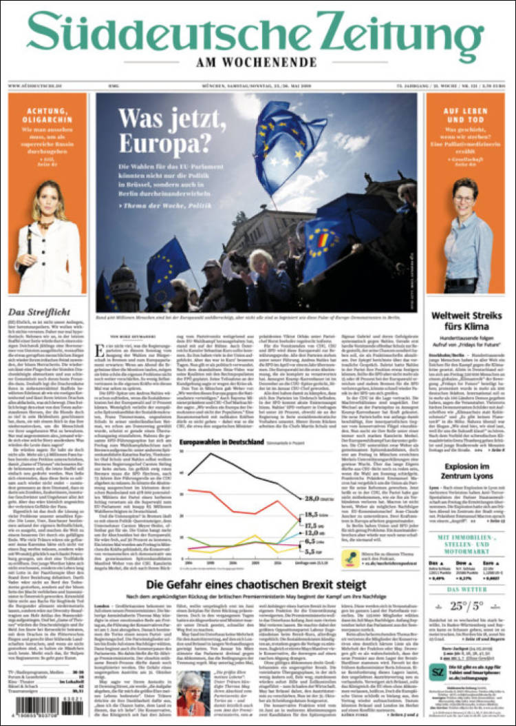 Portada de Sueddeutsche (Alemania)
