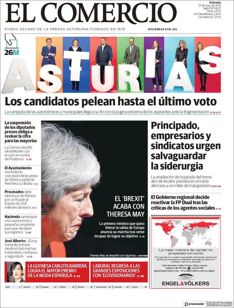Portada de El Comercio - Gijón (Espa&ntilde;a)