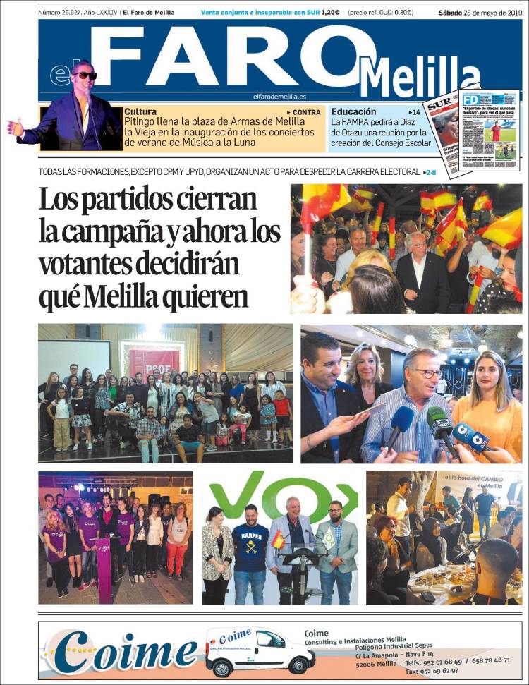 Portada de El Faro de Melilla (Espa&ntilde;a)