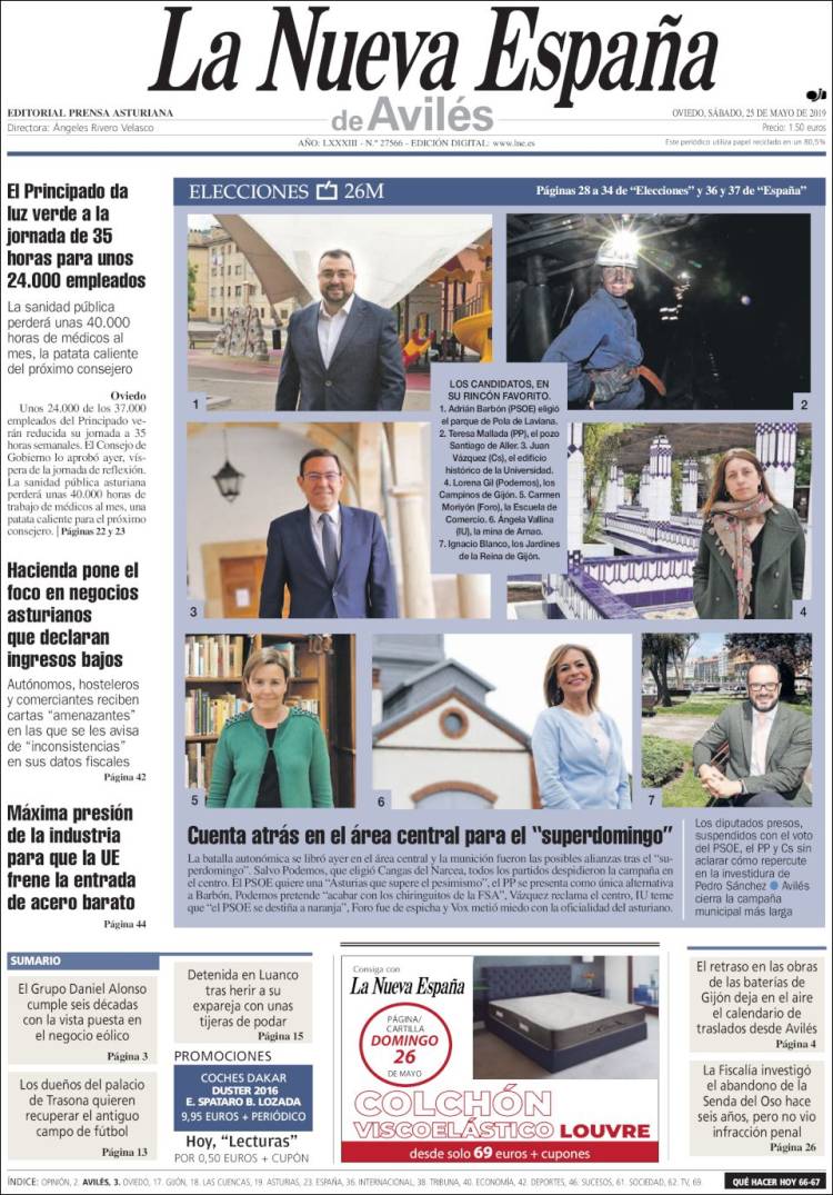 Portada de La Nueva España - Avilés (Espa&ntilde;a)