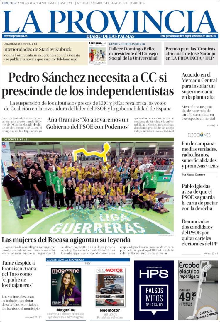 Portada de La Provincia (Espa&ntilde;a)