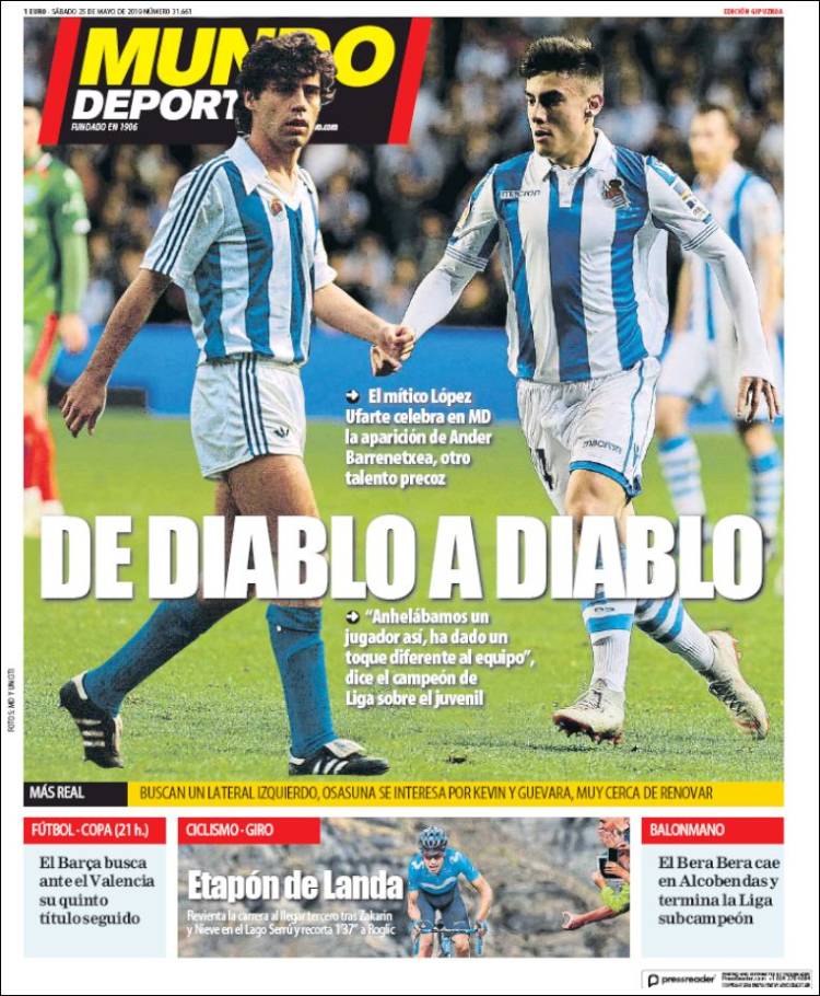Portada de Mundo Deportivo Gipuzkoa (Espa&ntilde;a)