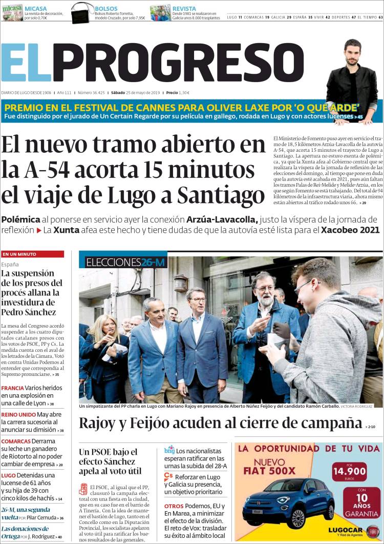 Portada de El Progreso (Espa&ntilde;a)