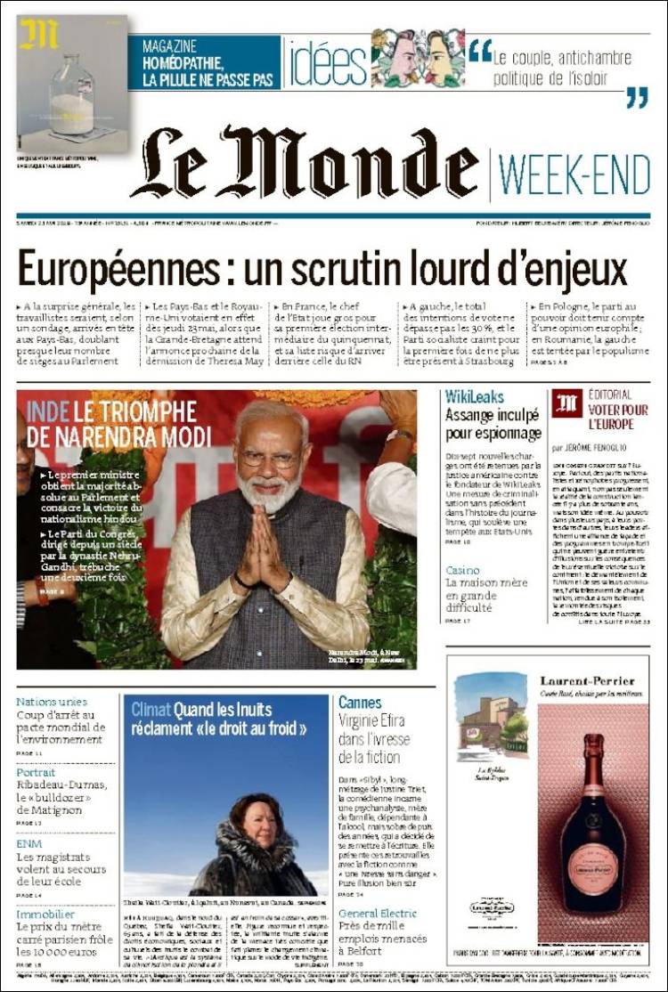 Portada de Le Monde (Francia)