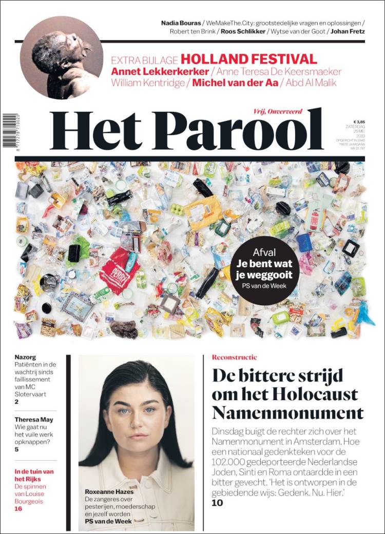Portada de Het Parool (Pa&iacute;ses Bajos)