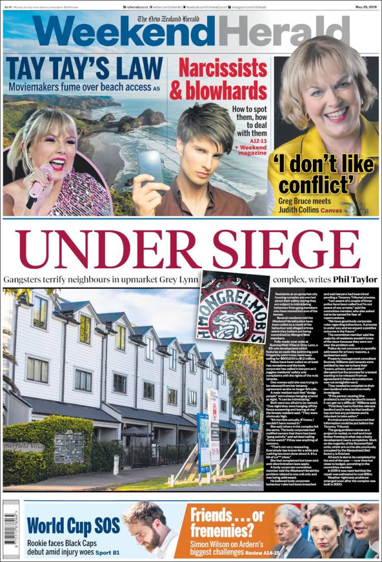 Portada de The New Zealand Herald (Nueva Zelanda)