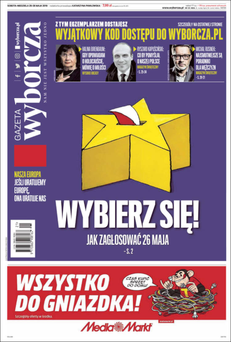 Portada de Gazeta Wyborcza (Polonia)