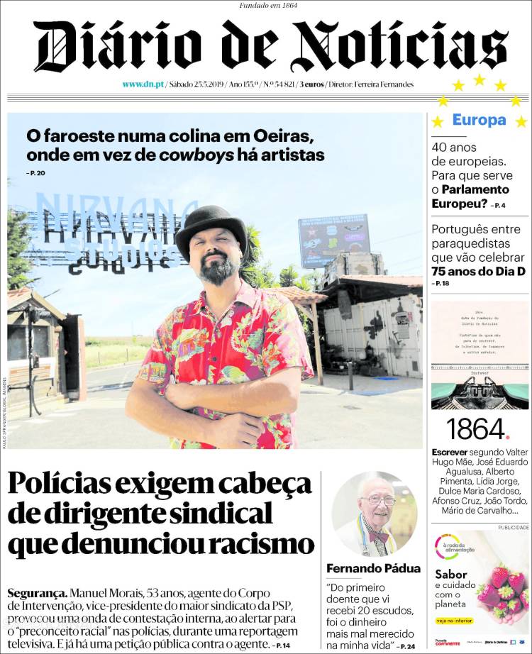 Portada de Diário de Noticias (Portugal)