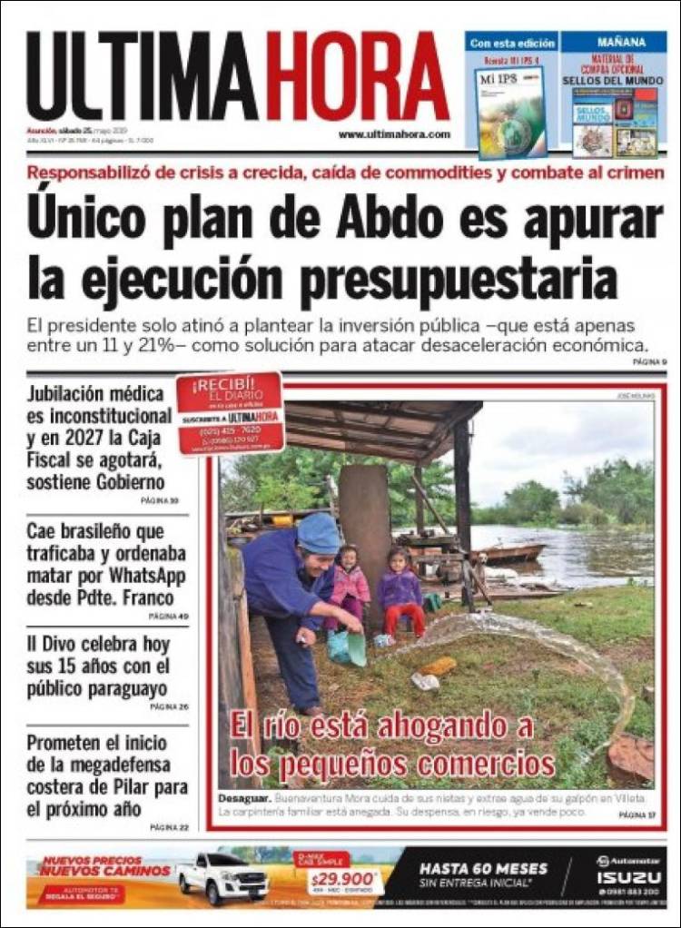 Portada de Última Hora (Paraguay)