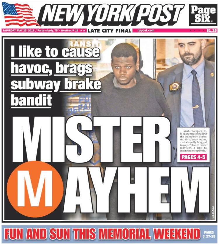 Portada de New York Post (USA)