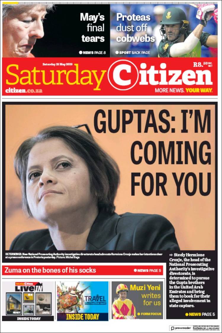 Portada de The Citizen (Sud&aacute;frica)