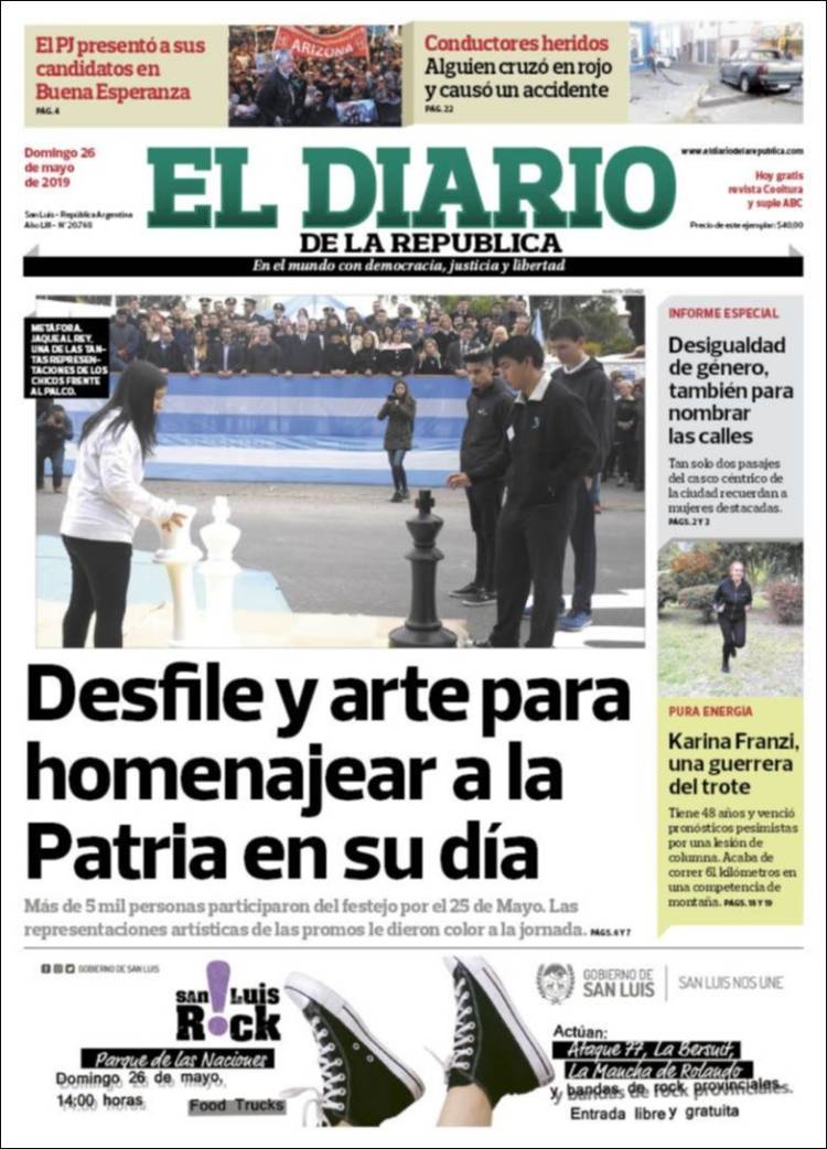 Portada de Diario de la República (Argentina)