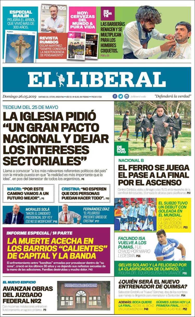 Portada de Diario El Liberal (Argentina)