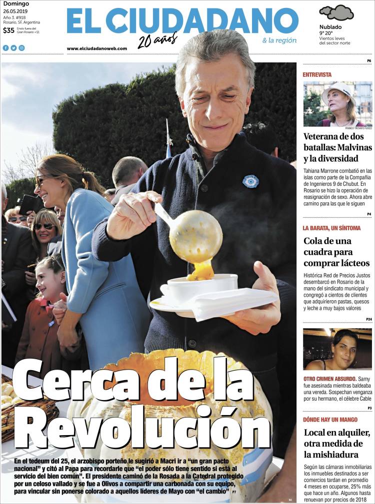 Portada de Diario El Ciudadano (Argentina)