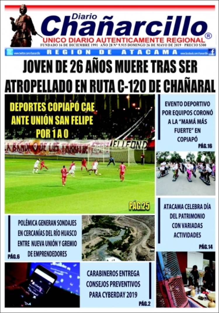 Portada de Diario Chañarcillo (Chili)
