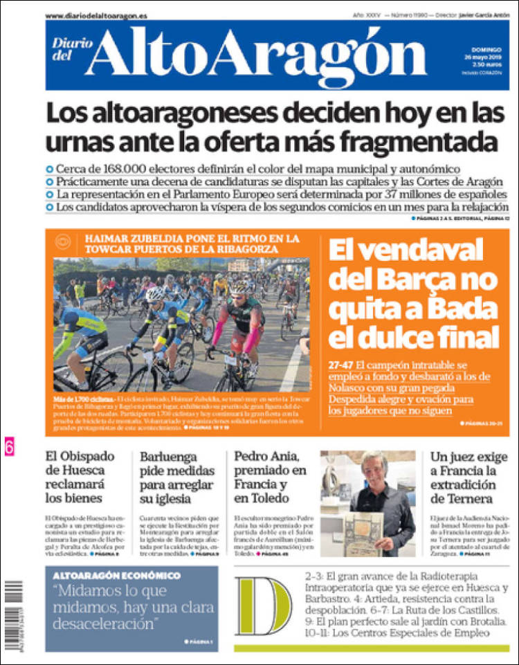 Portada de Diario del AltoAragón (España)