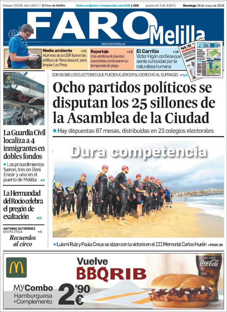 Portada de El Faro de Melilla (Espa&ntilde;a)