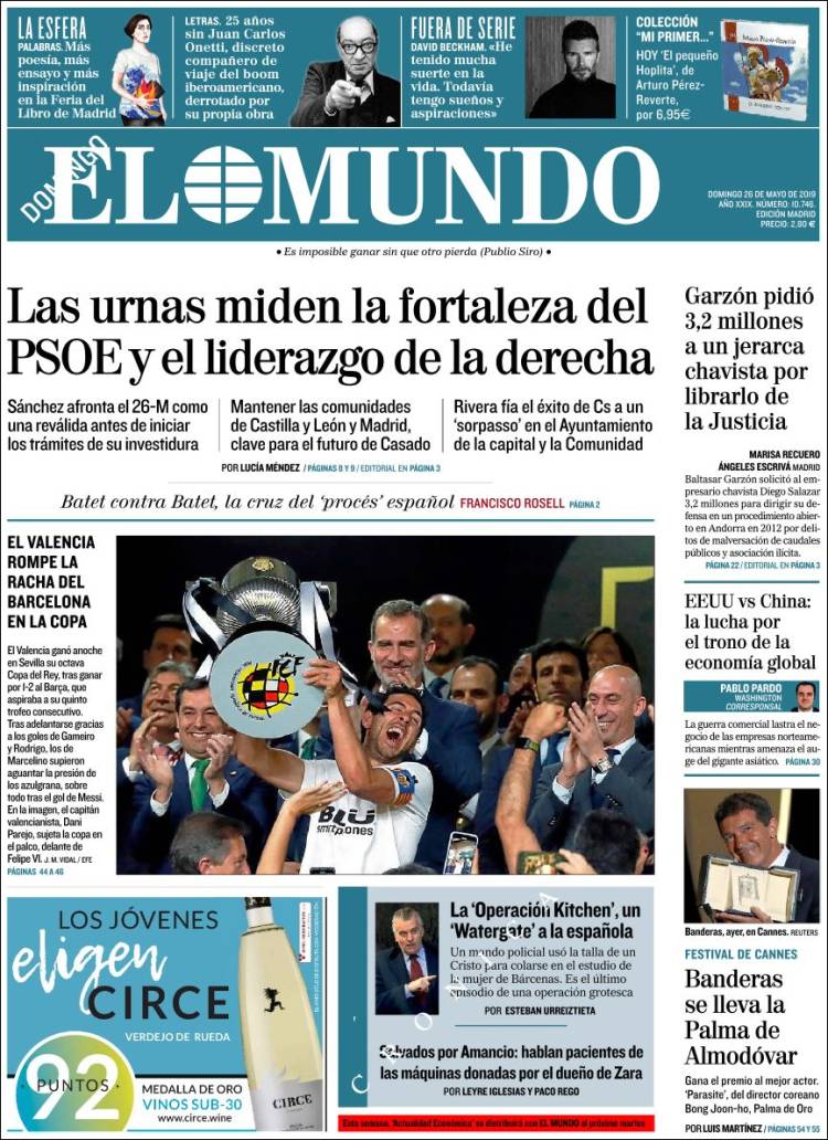 Portada de El Mundo (España)